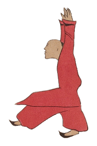 archaic illustration of figure A practicing daoyin